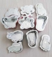 6 Adet Kapaklı Porselen Kutu - Porselen Takı - Saklama Kutusu thumbnail 3