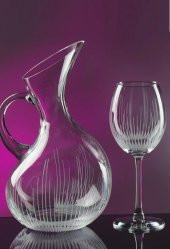 Kcd Işık Sade Kesme El Dekor Yaldızlı Desenli Cam 6 Adet Ayaklı Bardak Kadeh thumbnail 1