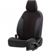 Otom Fiat Freemont 6+1 (7 Kişi) 2011-2016 Özel Üretim Koltuk Kılıfı Amsterdam Design Tay Tüyü Siyah - Kırmızı - 2