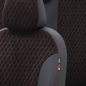 Otom Fiat Freemont 6+1 (7 Kişi) 2011-2016 Özel Üretim Koltuk Kılıfı Amsterdam Design Tay Tüyü Siyah - Kırmızı - 3