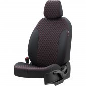 Otom Renault Trafic 2001-2014 8+1 (9 Kişi) Özel Üretim Koltuk Kılıfı Amsterdam Design Deri Siyah - Kırmızı - 2