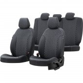 Otom Hyundai Tucson 2005-2010 Özel Üretim Koltuk Kılıfı Amsterdam Design Deri Siyah - Beyaz - 1