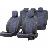 Otom Citroen C4 2004-2010 Özel Üretim Koltuk Kılıfı Madrid Design Tay Tüyü Mavi - Siyah - 1