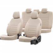 Otom Mercedes E Serisi 2002-2009 W211 Özel Üretim Koltuk Kılıfı New York Design Bej - 1
