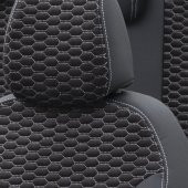 Otom Fiat Freemont 6+1 (7 Kişi) 2011-2016 Özel Üretim Koltuk Kılıfı Tokyo Design Tay Tüyü Siyah - Beyaz thumbnail 3