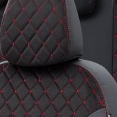 Otom Citroen C4 Picasso 2013-Sonrası 5 2 (7 Kişi) Özel Üretim Koltuk Kılıfı Madrid Design Tay Tüyü Siyah - Kırmızı thumbnail 3