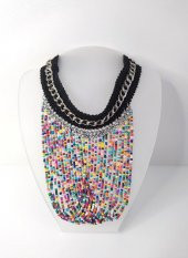 Kolye Gerdanlık Kadın Choker Bohem Kolyeler El Yapımı Uzun Püskül Boncuklar Bayan Kolye Takı Tasma - 2