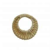 20 Adet 4,5cm Doğal Hasır Aksesuar Yuvarlak - 1