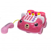 Oyuncak Telefon Işıklı Sesli Klasik Telefon Pembe - 1