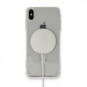Apple iPhone X XS 5.8 Kılıf Magsafe Şarj Özellikli Şeffaf Sert PC Embos Kapak - 3