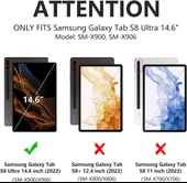 Samsung Galaxy Tab S8 Ultra SM-X900 X903 X905 X906 Kılıf Kablosuz Klavyeli Case Mobax Türkçe Klavye - 5