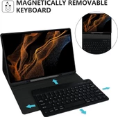 Samsung Galaxy Tab S8 Ultra SM-X900 X903 X905 X906 Kılıf Kablosuz Klavyeli Case Mobax Türkçe Klavye - 2