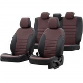 Otom Citroen C3 2009-2016 Özel Üretim Koltuk Kılıfı İstanbul Design Bordo - Siyah - 1