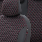 Otom Honda Civic 2001-2006 Özel Üretim Koltuk Kılıfı Amsterdam Design Deri Siyah - Kırmızı - 2