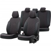 Otom Hyundai Starex 1999-2008 5+1 (6 Kişi) Özel Üretim Koltuk Kılıfı Madrid Design Deri Siyah - Kırmızı - 1