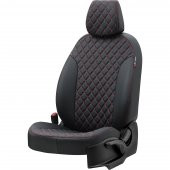 Otom Hyundai Starex 1999-2008 5+1 (6 Kişi) Özel Üretim Koltuk Kılıfı Madrid Design Deri Siyah - Kırmızı - 2