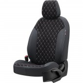 Otom Citroen C2 2004-2008 Özel Üretim Koltuk Kılıfı Madrid Design Tay Tüyü Siyah - Beyaz - 2