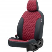 Otom Geely Emgrand 2009-Sonrası Hb Özel Üretim Koltuk Kılıfı Madrid Design Deri Kırmızı - Siyah - 2