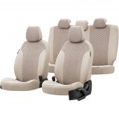 Otom V.w. Polo 2002-2009 Özel Üretim Koltuk Kılıfı Tokyo Design Tay Tüyü Bej - 1