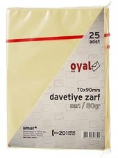 OYAL DAVETIYE ZARFI 70x90 80gr.SARI 25 LI - 1