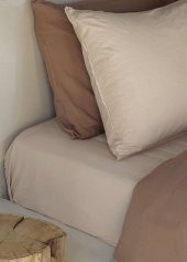 The Mia Cotta Beige Tek Kişilik Lastikli Çarşaf 200x100 Cm - 1
