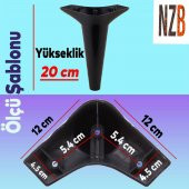Mobilya Kanepe Sehpa TV Ünitesi Koltuk Ayağı 20 cm Siyah Baza Ayak - 2