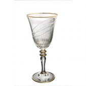 Kcd Seremoni Altın Kesme El Dekor Yaldızlı Desenli Cam 6 Adet Ayaklı Bardak Kadeh thumbnail 2