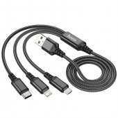 Coofbe 3in1 1 Metre USB To Type-C, iPhone Lightning,  Micro USB Şarj ve Data Kablosu, 2A Halat Kablo - 4