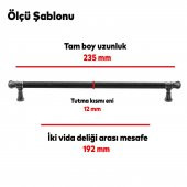 Çekmece Dolap Kapak Kulpu Kulbu 192 mm Antik Bakır Metal Kulp - 3
