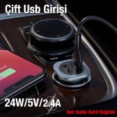 Coofbe 24W Ultra Hızlı 2 USB Girişli Araç Çakmaklık Şarj Adaptörü, Yanmaz Minimal Tasarımlı Çakmaklık - 3