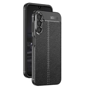 Vendas Samsung Galaxy A34 Uyumlu Deri Desenli Niss Dikiş Tasarımlı Darbe Dirençli Silikon Kılıf - 12