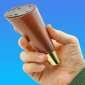 Konik Lüks Mobilya Sehpa Tv Ünitesi Koltuk Ayağı 12 Cm Kahverengi Ahşap Desenli Gold Ayakları - 6