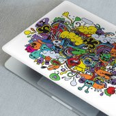 Üstüne Doodle Notebook Sticker, Laptop sticker,Hp Sticker, Asus Sticker, 15.6 inç Sticker - 2