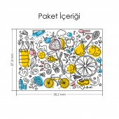 Sportif Doodle Notebook Sticker, Laptop sticker,, Hp Sticker, Asus Sticker, 15.6 inç Sticker - 2