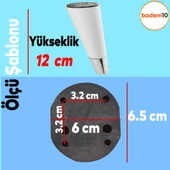 Konik Lüks Mobilya Kanepe Sehpa Tv Ünitesi Koltuk Ayağı 12 Cm Beyaz Krom Ayakları - 4