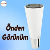 Konik Lüks Mobilya Kanepe Sehpa Tv Ünitesi Koltuk Ayağı 12 Cm Beyaz Krom Ayakları - 6
