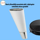 Konik Lüks Mobilya Kanepe Sehpa Tv Ünitesi Koltuk Ayağı 12 Cm Beyaz Krom Ayakları - 2