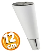 Konik Lüks Mobilya Kanepe Sehpa Tv Ünitesi Koltuk Ayağı 12 Cm Beyaz Krom Ayakları - 1