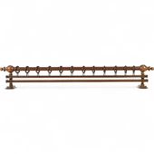 Ceviz Çift Raylı Ahşap Rustik Perde Askısı - 125 CM thumbnail 2