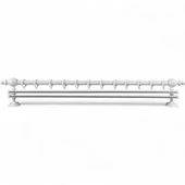 Beyaz Çift Raylı Ahşap Rustik Perde Askısı - 100 CM thumbnail 2