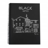 Gürmat 17x24 Siyah Yapraklı Defter Spiralli 40 Yaprak - 1