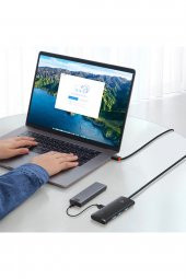 Lite Series 4 Portlu Type-c To Usb 3.0 Hub Adaptör 25cm Siyah - 3