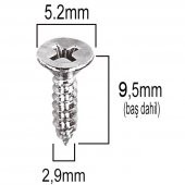 Aletçantam Havşa Başlı Küçük Vida Mini Sac Vidası Yhb 2.9x9.5 -500 Adet - 2