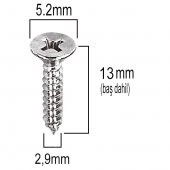 Aletçantam Havşa Başlı Küçük Vida Mini Sac Vidası Yhb 2.9x13 -500 Adet - 2