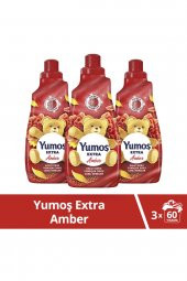 Yumoş Extra Konsantre Çamaşır Yumuşatıcısı Amber 1440 ml 60 Yıkama x3 Adet - 1