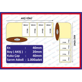 20X40 ECO TERMAL ETİKET TEKLİ ( 1000 li ) SARIM - 1