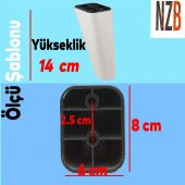 Lüks Mobilya Kanepe Sehpa TV Ünitesi Koltuk Ayağı 14 cm Krem Oval Baza Ayak - 2