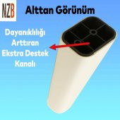 Lüks Mobilya Kanepe Sehpa TV Ünitesi Koltuk Ayağı 14 cm Krem Oval Baza Ayak - 7