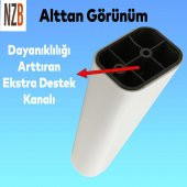 Lüks Mobilya Kanepe Sehpa TV Ünitesi Koltuk Ayağı 14 cm Beyaz Oval Baza Ayak thumbnail 3