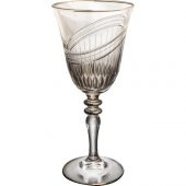 Kcd Seremoni Füme Kesme El Dekor Yaldızlı Desenli Cam 6 Adet Ayaklı Bardak Kadeh thumbnail 2